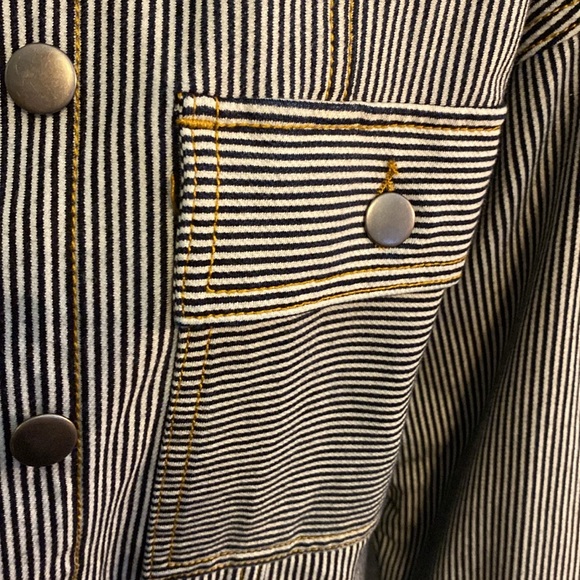 SPLENDID Sz. XS Denim striped jacket. Navy and white. Exc. condition. Runs big - Picture 6 of 8